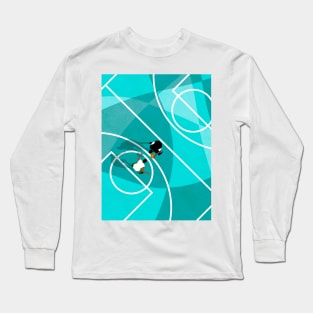 Shoot Hoops Basketball Court | Aerial Illustration Long Sleeve T-Shirt